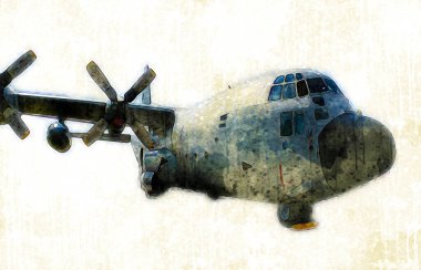 Amerikan savaş uçağı resim sanatı klasiği çiziyor.