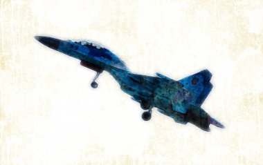 Amerikan savaş uçağı resim sanatı klasiği çiziyor.