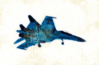 Amerikan savaş uçağı resim sanatı klasiği çiziyor.