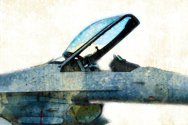 Amerikan savaş uçağı resim sanatı klasiği çiziyor.