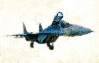 Amerikan savaş uçağı resim sanatı klasiği çiziyor.