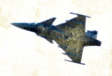 Amerikan savaş uçağı resim sanatı klasiği çiziyor.