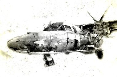 Amerikan savaş uçağı resim sanatı klasiği çiziyor.