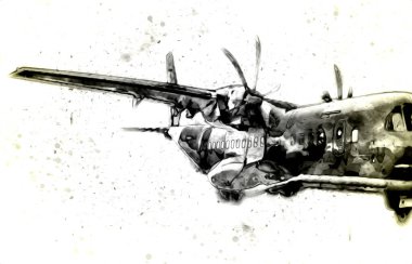 Amerikan savaş uçağı resim sanatı klasiği çiziyor.