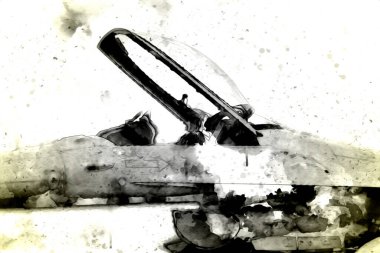 Amerikan savaş uçağı resim sanatı klasiği çiziyor.