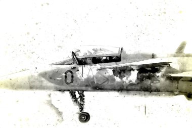 Amerikan savaş uçağı resim sanatı klasiği çiziyor.