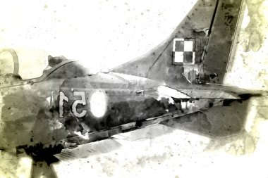 Amerikan savaş uçağı resim sanatı klasiği çiziyor.