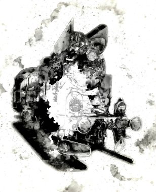 Eski buharlı lokomotif motoru antika