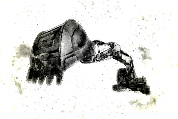 Excavator illustration color isolated art work