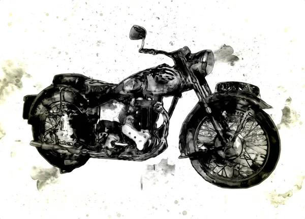 Motor cycle llustration color isolated art vintage retro