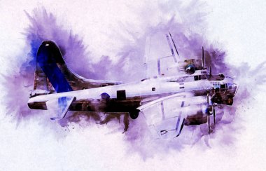 Beyaz arka planda izole edilmiş eski bir savaş uçağı.