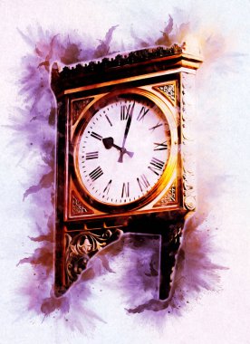 Eski antika klasik saatlerin eski kağıt arka plandaki tuşları.