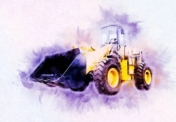 Excavator Illustration Color Isolated Art Work — Stock Photo, Image