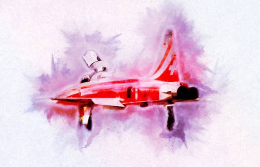 Amerikan savaş uçağı resim sanatı klasiği çiziyor.