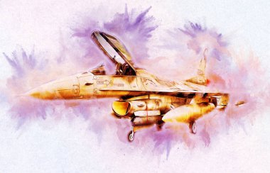 Amerikan savaş uçağı resim sanatı klasiği çiziyor.