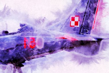 Amerikan savaş uçağı resim sanatı klasiği çiziyor.