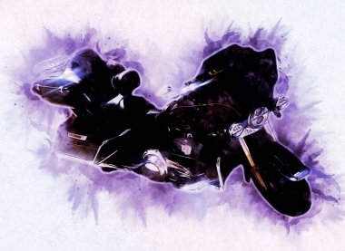 Motosiklet görüntüleme rengi izole edilmiş sanat antika retro