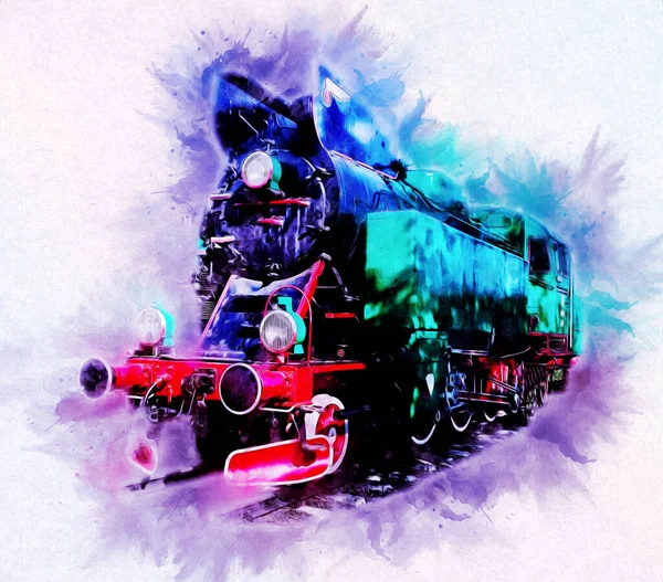 Alte Dampflokomotive Retro Oldtimer — Stockfoto