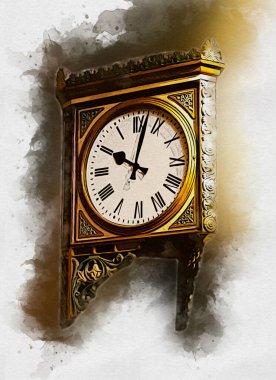 Eski antika klasik saatlerin eski kağıt arka plandaki tuşları.