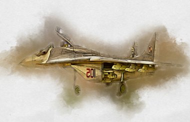 Amerikan savaş uçağı resim sanatı klasiği çiziyor.
