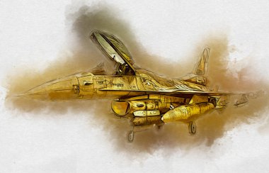 Amerikan savaş uçağı resim sanatı klasiği çiziyor.