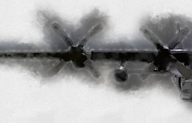 Amerikan savaş uçağı resim sanatı klasiği çiziyor.