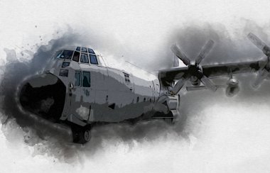 Amerikan savaş uçağı resim sanatı klasiği çiziyor.