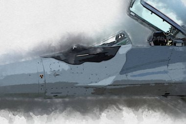 Amerikan savaş uçağı resim sanatı klasiği çiziyor.