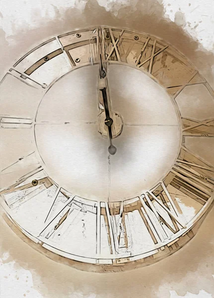 Eski Antika Klasik Saatlerin Eski Kağıt Arka Plandaki Tuşları — Stok fotoğraf