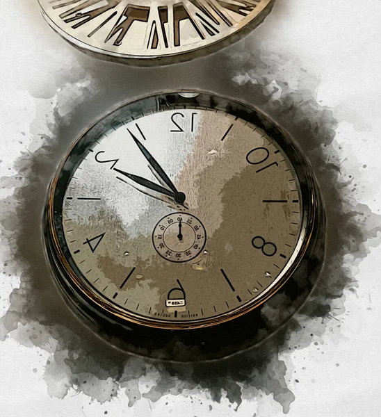 Las Esferas Los Viejos Relojes Clásicos Antiguos Sobre Fondo Papel — Foto de Stock