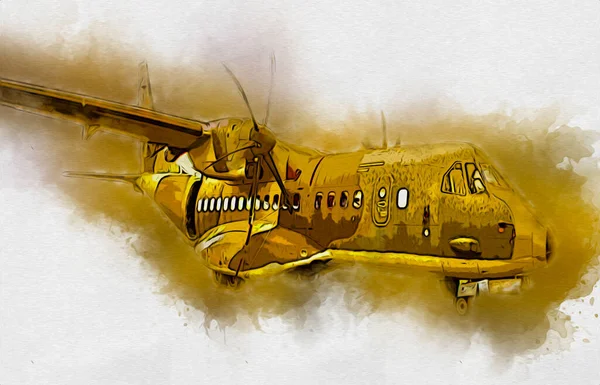 Amerykański Myśliwiec Samolot Rysunek Ilustracja Sztuka Vintage — Zdjęcie stockowe