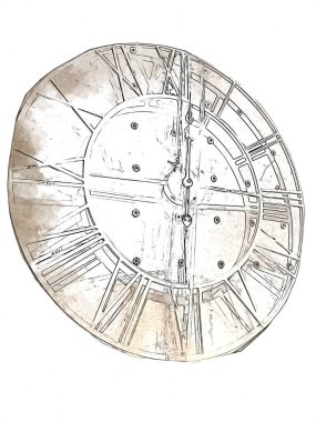 Eski antika klasik saatlerin eski kağıt arka plandaki tuşları.