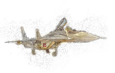 Amerikan savaş uçağı resim sanatı klasiği çiziyor.