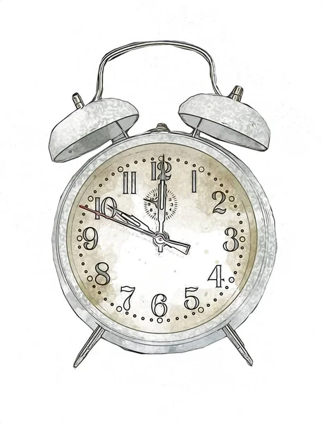 ヴィンテージ紙の背景に古いアンティークの古典的な時計の文字盤 — ストック写真