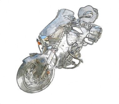 Motosiklet görüntüleme rengi izole edilmiş sanat antika retro
