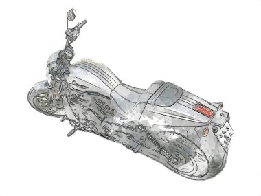 Motosiklet görüntüleme rengi izole edilmiş sanat antika retro