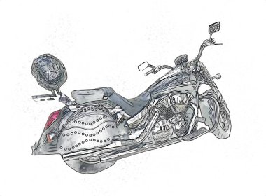 Motosiklet görüntüleme rengi izole edilmiş sanat antika retro