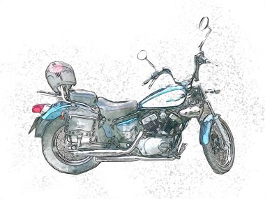Motosiklet görüntüleme rengi izole edilmiş sanat antika retro