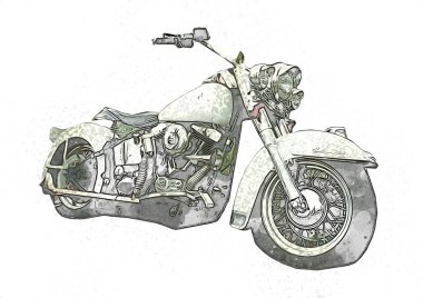 Motosiklet görüntüleme rengi izole edilmiş sanat antika retro