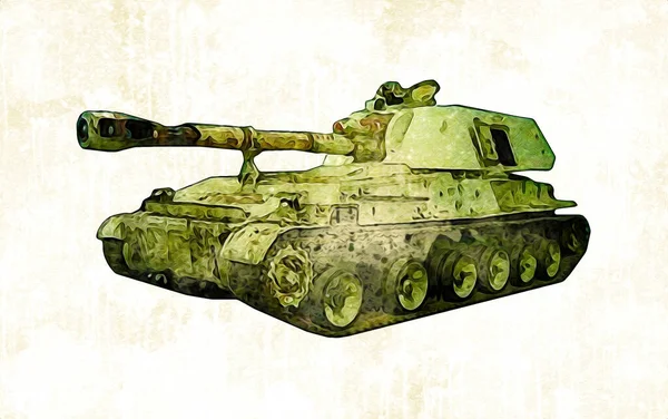 Vintage Tank Isolated Drawing Sketch Art Illustration — Stock Photo, Image