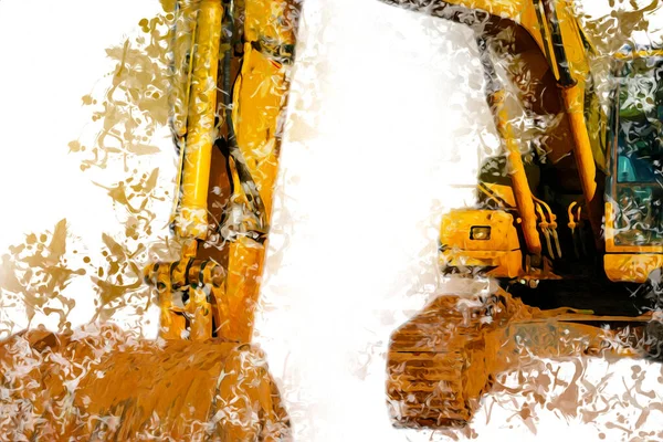 Excavator Illustration Color Isolated Art Work — Stock Photo, Image