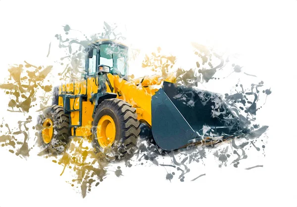 Excavator Illustration Color Isolated Art Work — Stock Photo, Image