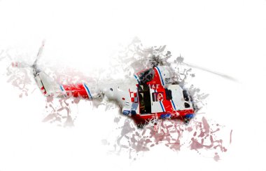 askeri helikopter resim sanatı klasiği çiziyor