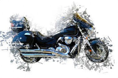 Motosiklet görüntüleme rengi izole edilmiş sanat antika retro