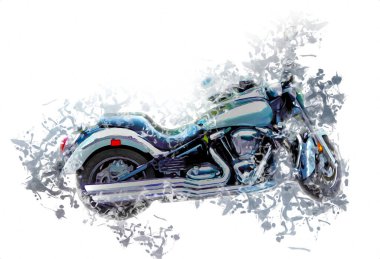 Motosiklet görüntüleme rengi izole edilmiş sanat antika retro