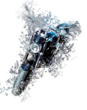 Motosiklet görüntüleme rengi izole edilmiş sanat antika retro