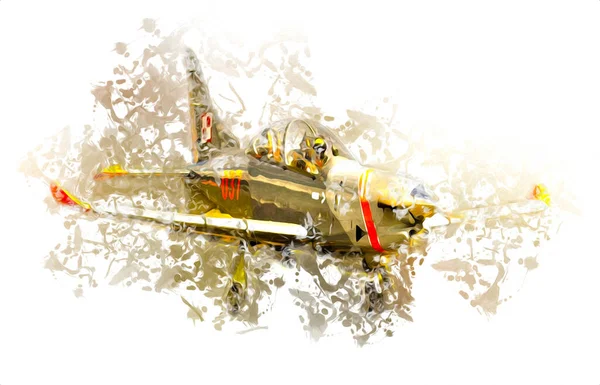 Avion Chasseur Réaction Américain Dessin Illustration Art Vintage — Photo