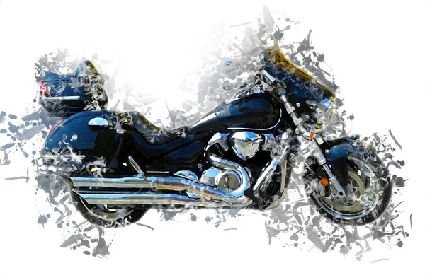 摩托车漂白色彩隔离艺术复古复古 — 图库照片