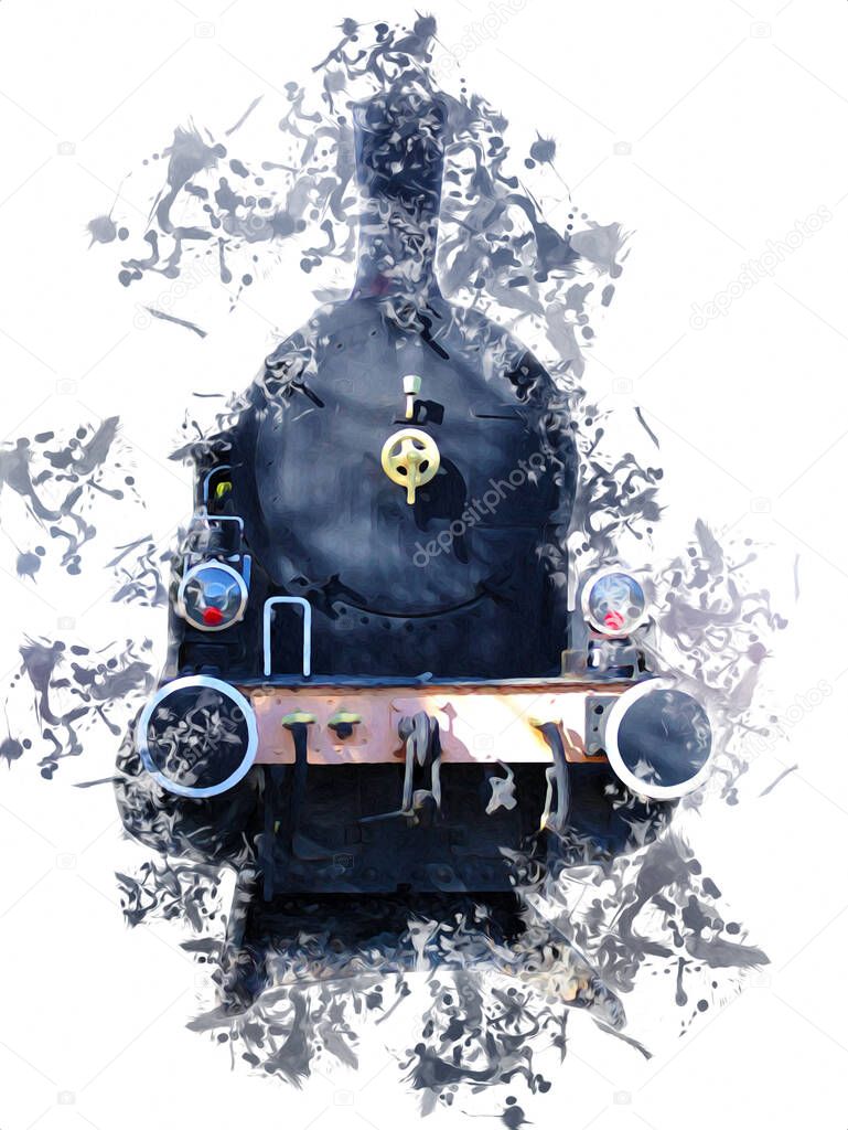 old steam locomotive engine retro vintage