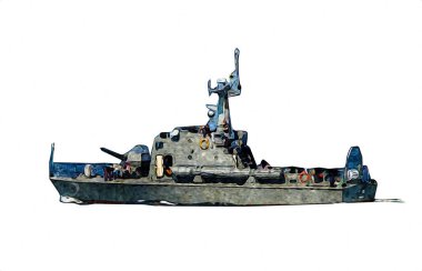 Askeri gemi, Atlantik Denizi 'nin engebeli çizimlerinden geçiyor.